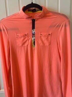 jamie sadock Coral Long Sleeve Quarter-Zip Pullover. Sunsense.